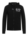 Ea7 Man Sweatshirt Black Size Xxl Cotton, Elastane