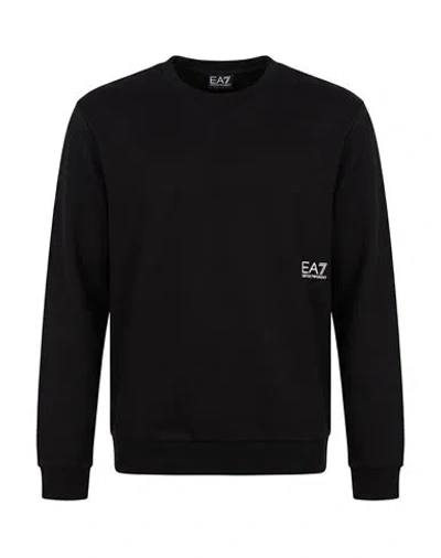 Ea7 Man Sweatshirt Black Size Xxl Cotton, Elastane