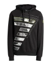 Ea7 Man Sweatshirt Black Size Xxl Cotton, Elastane
