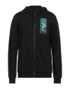 Ea7 Man Sweatshirt Black Size Xl Cotton, Elastane