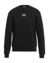 Ea7 Man Sweatshirt Black Size 3xl Cotton, Polyester, Elastane