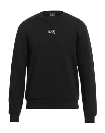 Ea7 Man Sweatshirt Black Size 3xl Cotton, Polyester, Elastane