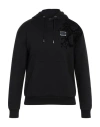 Ea7 Man Sweatshirt Black Size Xxl Cotton, Polyester, Elastane In Black