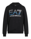 Ea7 Man Sweatshirt Black Size Xxl Cotton, Polyester, Elastane