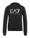 Ea7 Man Sweatshirt Black Size Xxs Cotton, Polyester, Elastane In Black