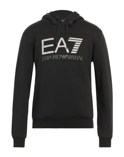 Ea7 Man Sweatshirt Black Size Xxs Cotton, Polyester, Elastane