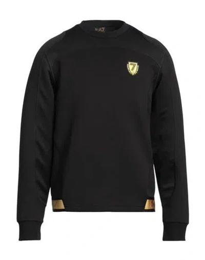 Ea7 Man Sweatshirt Black Size M Cotton, Polyester, Elastane, Polyamide