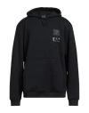 Ea7 Man Sweatshirt Black Size Xxl Modal, Polyester, Elastane In Black