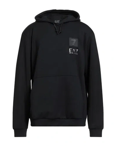 Ea7 Man Sweatshirt Black Size Xxl Modal, Polyester, Elastane