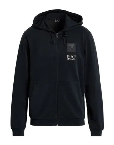 Ea7 Man Sweatshirt Black Size Xxl Modal, Polyester, Elastane