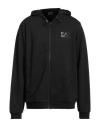 Ea7 Man Sweatshirt Black Size Xxl Polyester, Cotton, Elastane