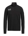 Ea7 Man Sweatshirt Black Size Xxl Polyester, Elastane In Black