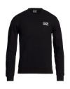 Ea7 Man Sweatshirt Black Size Xxs Cotton, Elastane, Polyamide, Polyester