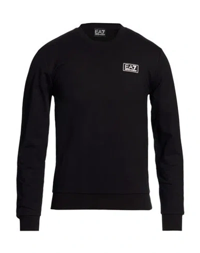 Ea7 Man Sweatshirt Black Size Xxs Cotton, Elastane, Polyamide, Polyester