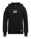 Ea7 Man Sweatshirt Black Size Xs Cotton, Elastane In Black