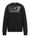 Ea7 Man Sweatshirt Black Size Xxxl Cotton, Elastane