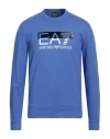 Ea7 Man Sweatshirt Blue Size 3xl Cotton, Elastane