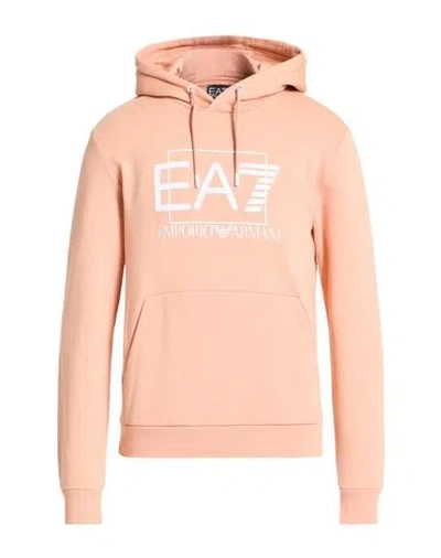 Ea7 Man Sweatshirt Blush Size 3xl Cotton, Polyester In Pink