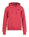 Ea7 Man Sweatshirt Red Size Xl Cotton, Elastane In Red