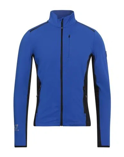 Ea7 Man Sweatshirt Bright Blue Size Xs Polyester, Elastane