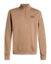 Ea7 Man Sweatshirt Camel Size M Cotton, Polyester In Brown