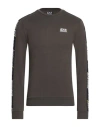 Ea7 Man Sweatshirt Charcoal Size Xs Cotton In Brown