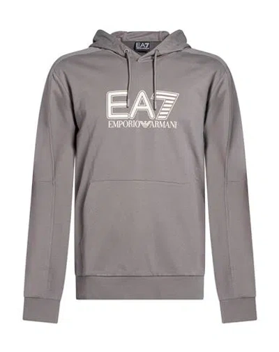 Ea7 Man Sweatshirt Charcoal Size Xxl Cotton In Gray