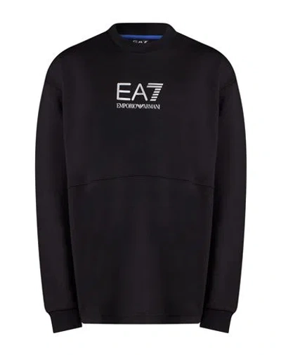 Ea7 Man Sweatshirt Charcoal Size Xxl Polyester, Cotton In Gray