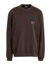 Ea7 Man Sweatshirt Chocolate Brown Size 3xl Modal, Polyester, Elastane In Brown
