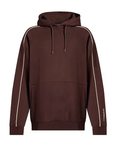 Ea7 Man Sweatshirt Chocolate Brown Size M Cotton