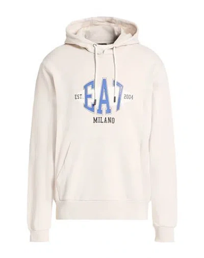 Ea7 Man Sweatshirt Cream Size 3xl Cotton In Pink
