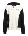 Ea7 Man Sweatshirt Cream Size Xl Cotton, Polyester In Black