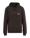 Ea7 Man Sweatshirt Dark Brown Size 3xl Modal, Polyester, Elastane In Brown