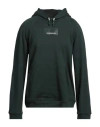 Ea7 Man Sweatshirt Dark Green Size Xxl Cotton, Elastane