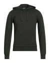 Ea7 Man Sweatshirt Dark Green Size M Cotton, Elastane