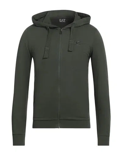 Ea7 Man Sweatshirt Dark Green Size Xl Cotton