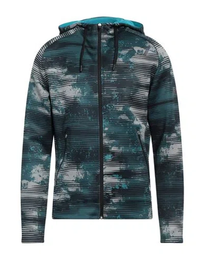 Ea7 Man Sweatshirt Dark Green Size Xxs Polyester, Elastane