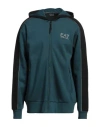 Ea7 Man Sweatshirt Deep Teal Size 3xl Cotton, Polyester In Green