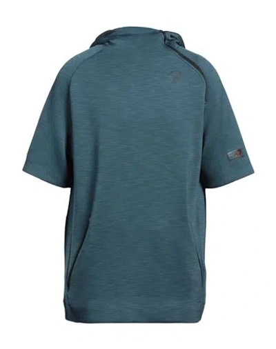 Ea7 Man Sweatshirt Deep Teal Size M Polyester, Elastane In Green