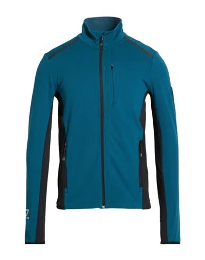 Ea7 Man Sweatshirt Deep Teal Size Xxl Polyester, Elastane In Green