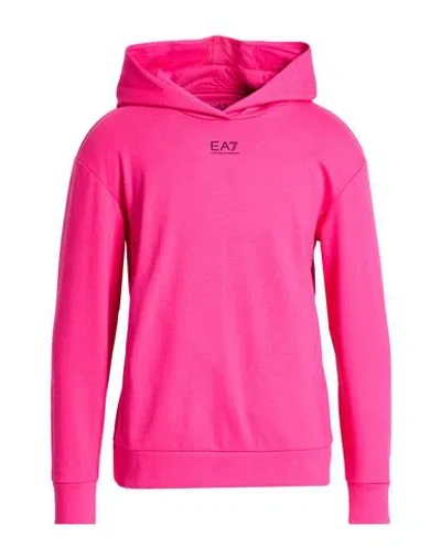 Ea7 Man Sweatshirt Fuchsia Size Xxl Polyester, Cotton In Pink