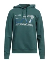 Ea7 Man Sweatshirt Green Size 3xl Cotton, Polyester, Elastane In Green