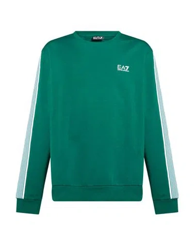 Ea7 Man Sweatshirt Green Size L Cotton, Polyester, Elastane