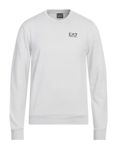 Ea7 Man Sweatshirt Grey Size 3xl Cotton, Elastane