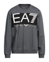Ea7 Man Sweatshirt Grey Size Xxl Cotton, Elastane In Grey