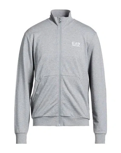 Ea7 Man Sweatshirt Grey Size 3xl Cotton, Elastane In Gray