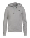 Ea7 Man Sweatshirt Grey Size 3xl Cotton In Gray