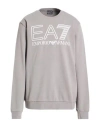 Ea7 Man Sweatshirt Grey Size 3xl Cotton In Gray