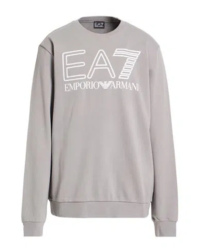 Ea7 Man Sweatshirt Grey Size 3xl Cotton In Gray