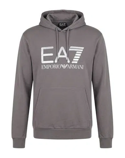 Ea7 Man Sweatshirt Grey Size 3xl Cotton In Gray
